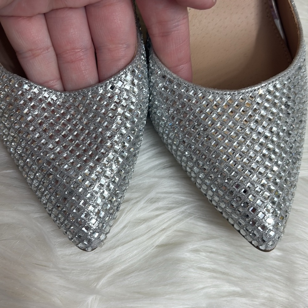 Steve Madden Silver Laveda Crystal Pump In Rhinestone Size 7.5 - Picture 3 of 17
